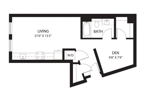 Vela Apartments A2 Studio Floor Plan